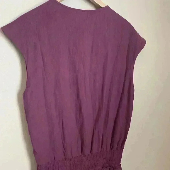 Escada Smocked Ruffle Dress Maroon Size Small - Picture 7 of 11